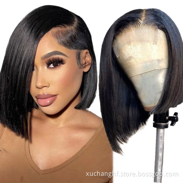Cheap natural peruvian hair wig,bone straight human hair lace closure wigs,short bob wigs human hair lace front wigs for women